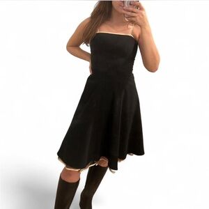 B Darlin Black Mini Dress with Gold Trim